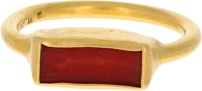 Rectangular Coral Ring