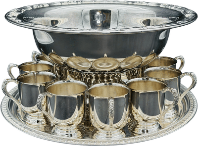 Vintage Silver Plated Punch Bowl Set
