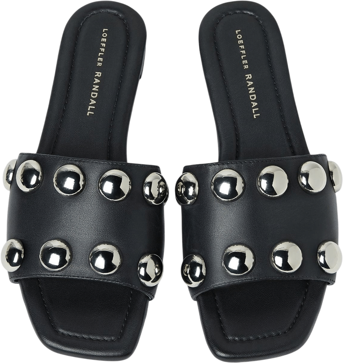 Loeffler Randall Hayes Black/Silver Studded Sandal