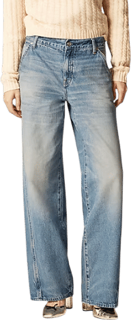 Utility low-rise wide-leg jean