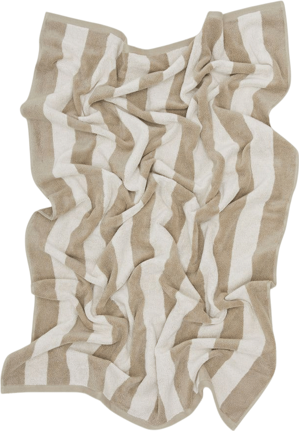 Hawkins New York Simple Striped Terry Towel - Ivory/Flax