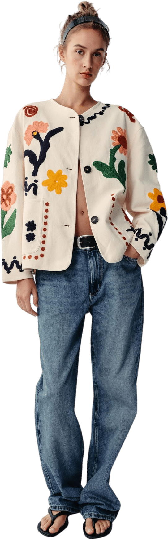 Zara Floral Embroidered Jacket