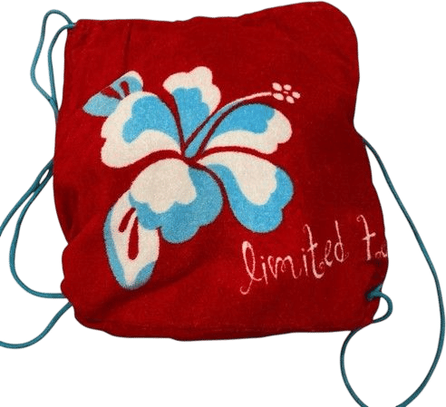 Limited Too Beach Backpack Towel Red Blue Hibiscus 30x60