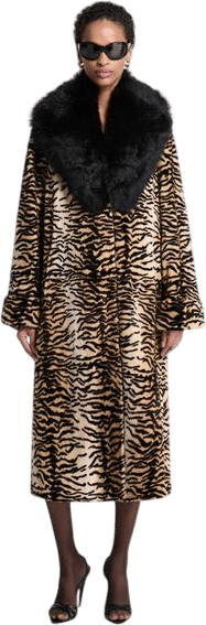 Nina Shearling Swing Overcoat