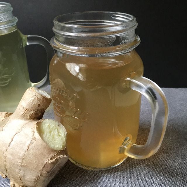 a big thermos of lemon, ginger & honey tea