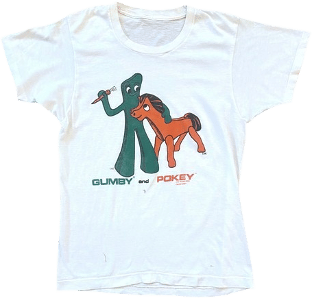 Vintage Rare 1983 Gumby and Pokey Art T Shirt Single Stitch Size Small