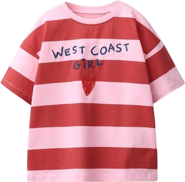 Striped Raglan Print T-Shirt