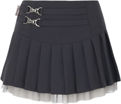 Highteen Hook Pleats Mini Skirt