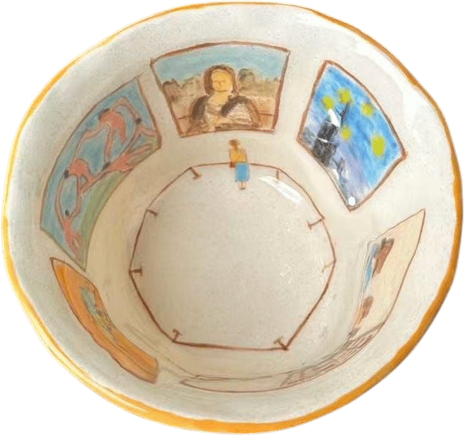 Hand-painted Ceramic Serving Bowl