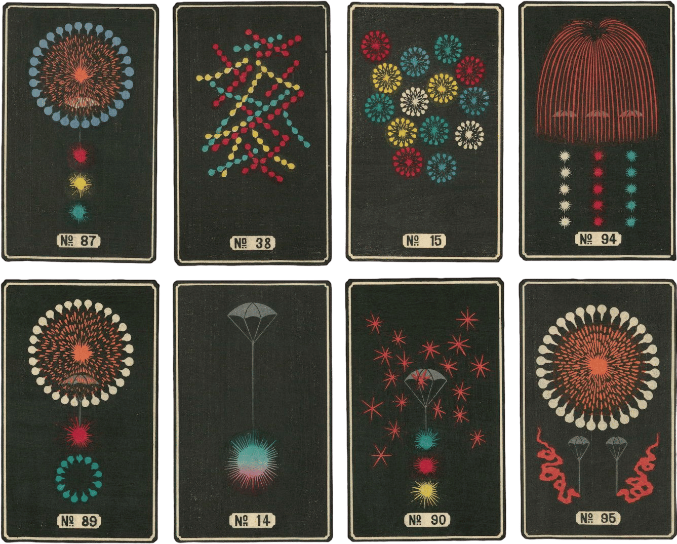 Illustrations from Japanese Fireworks Catalogues