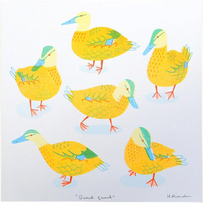 Duck Square Risograph Print