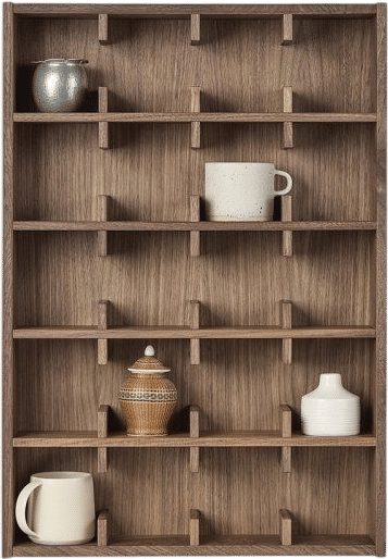SÆTTER 5 in walnut - the original cup shelf and type case