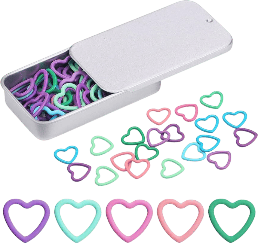 Heart-Shaped Metal Stitch Markers