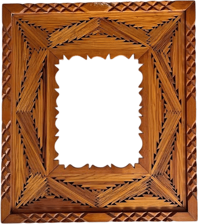 Handmade Hawaiian Carved Wooden Frame