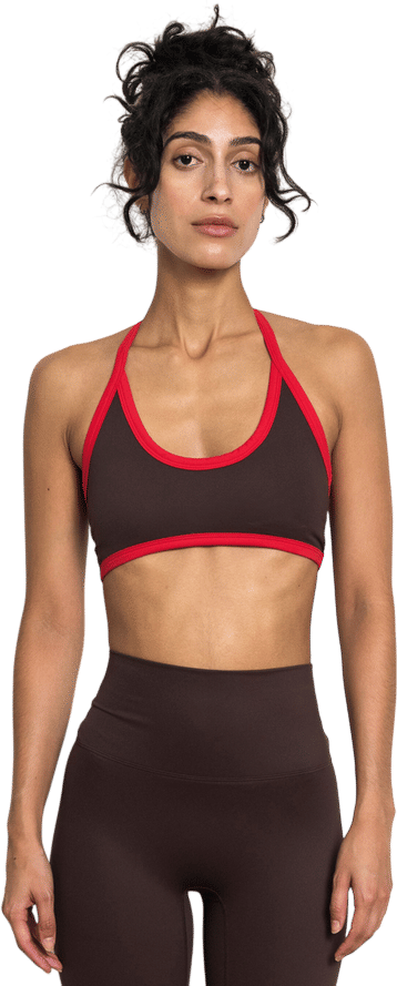 The 90s Halter Neck Bra- Espresso/Cherry
