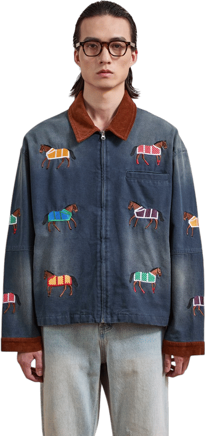 Lariat Horse Embroidered Work Jacket