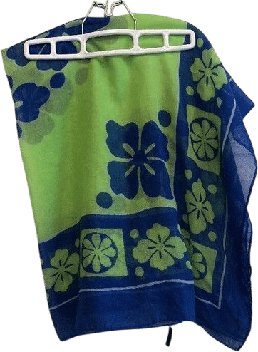 Women's Blue Green Floral Scarf