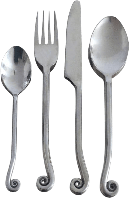 Vintage Spiral Cutlery Set of 4