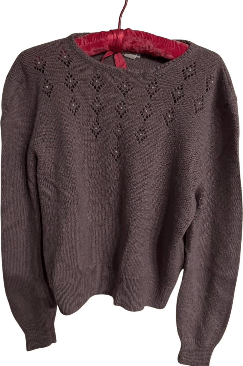 Pointelle Knit Diamond Cutout Jumper
