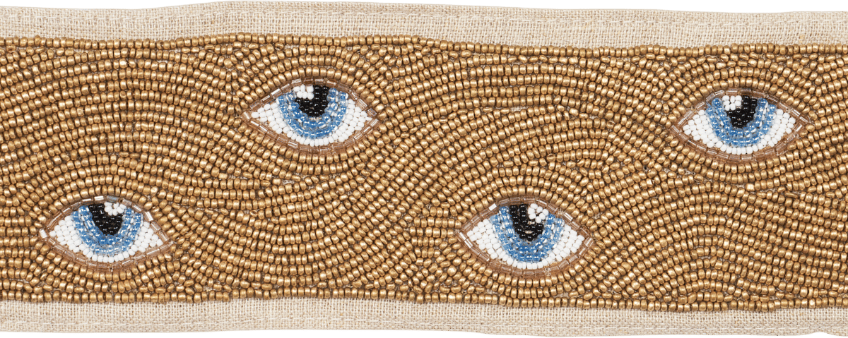 Schumacher Mind's Eye Beaded Tape - Blue & Gold