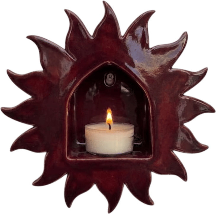 Sun Candle Holder Ceramic