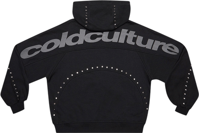 Stud Zip Hoodie Black