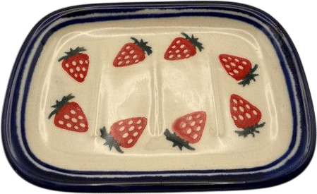 Polish Pottery Strawberries Soap Dish