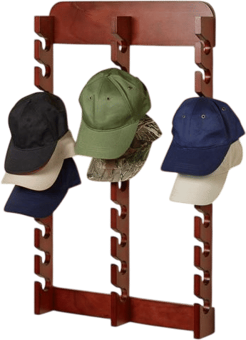 Wood Cap Display Wall Rack (holds 30 hats)