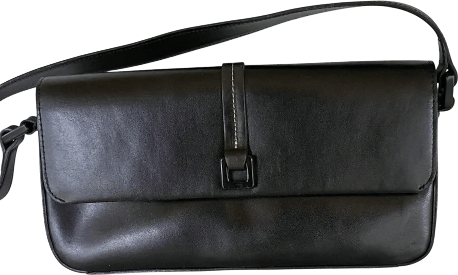 Ann Taylor Vintage Black Leather Shoulder Bag