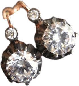 AUDREY stud earrings rose gold antique mid century diamond inspired sterling