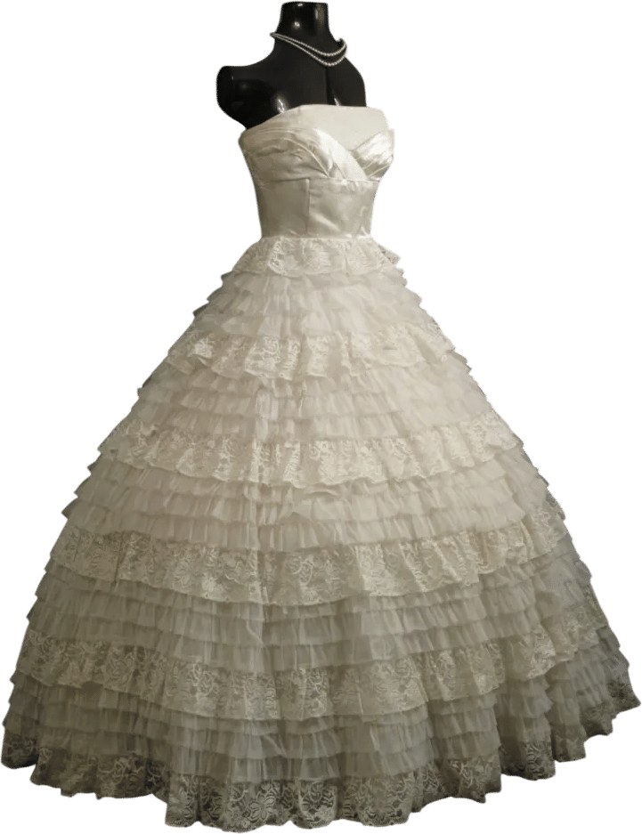 1950s strapless ivory