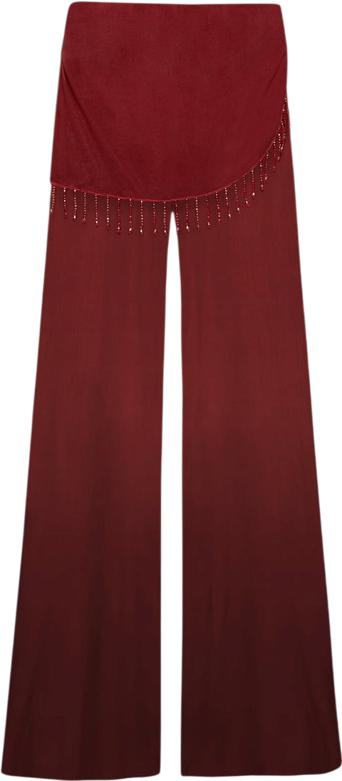 Insomnia Studio Mesh Trousers Beaded Cherry