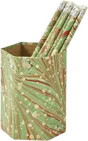 Marbled Pencil Holder Set, Green