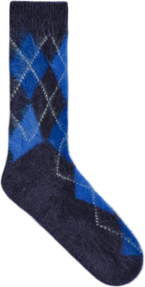 Argyle Brushed Pure Cashmere Socks