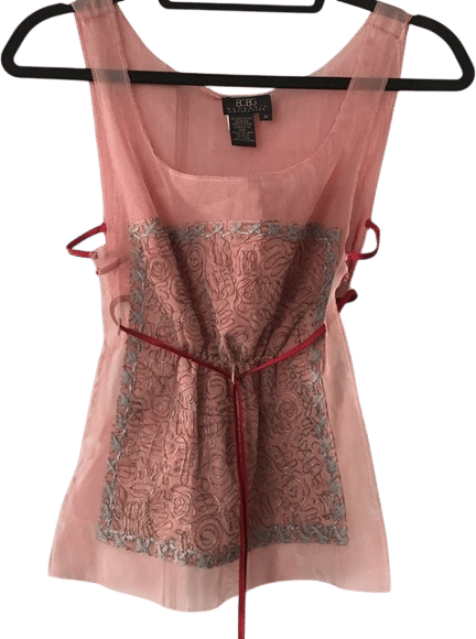 Embroidered Sheer Tank Top