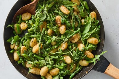 Skillet Gnocchi With Miso Butter and Asparagus Recipe