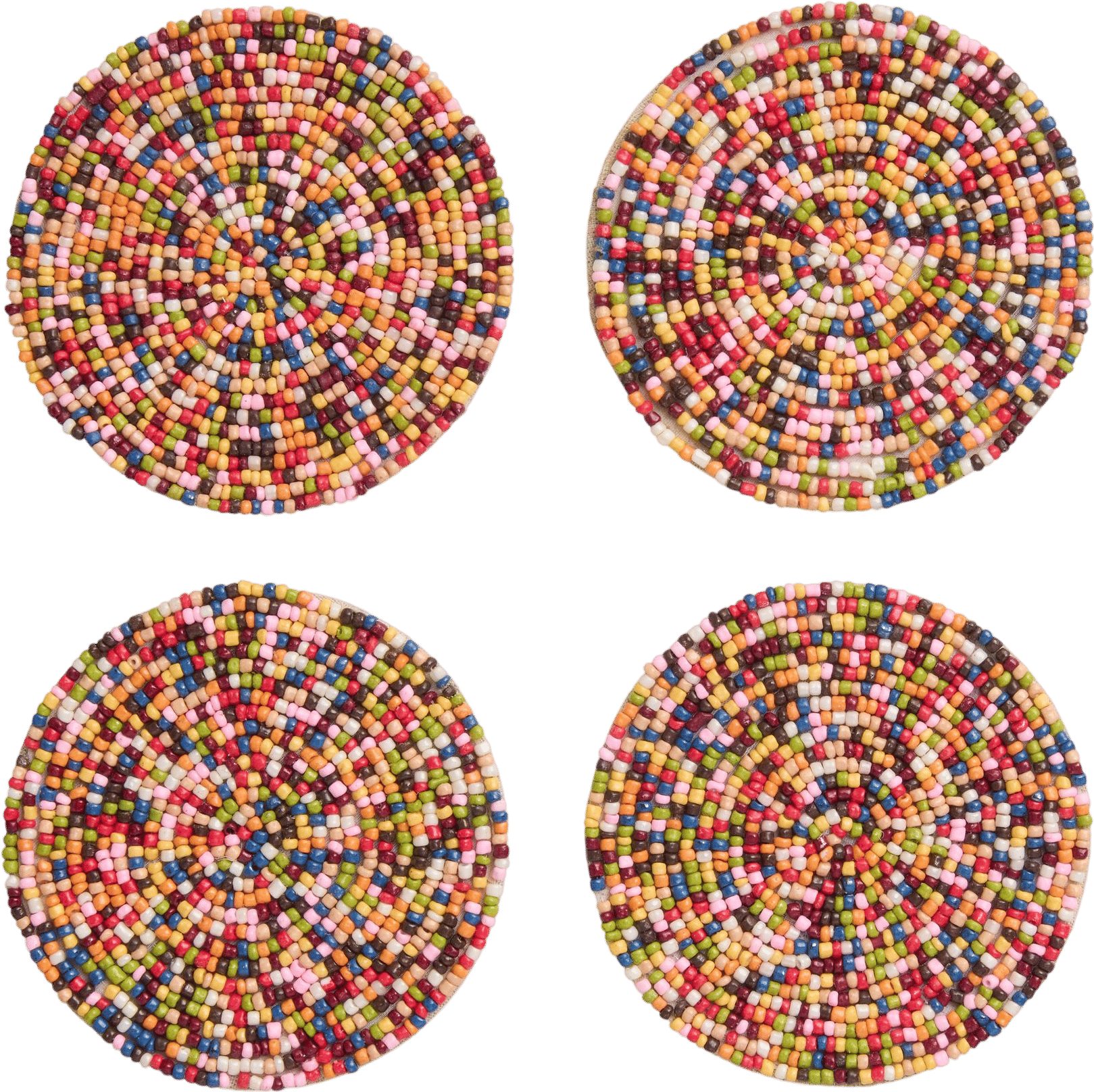 Rainbow Beaded Coasters