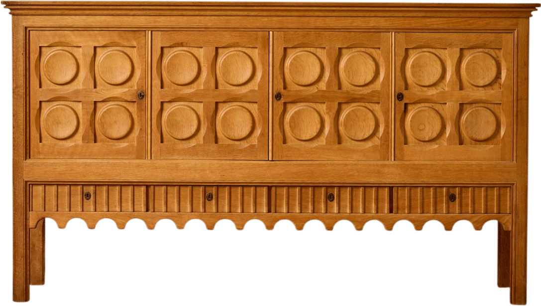 1960s carved oak sideboard, henning kaernulf