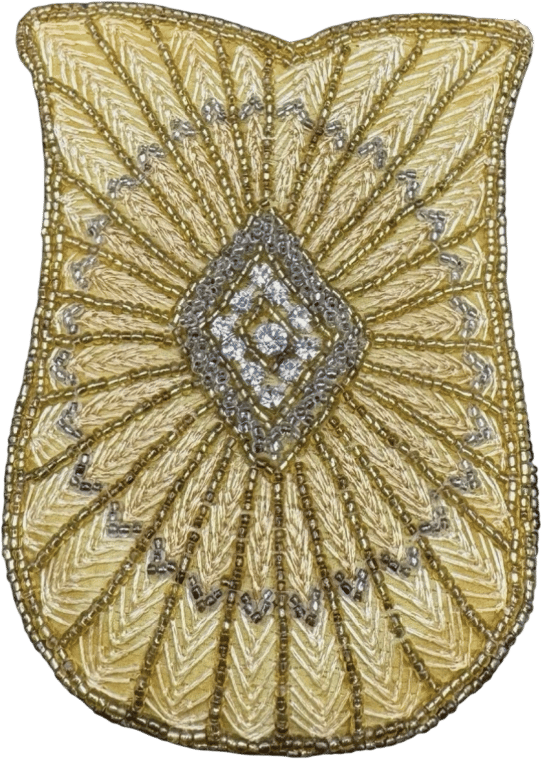 Vintage Gold Embellished Beaded Evening Clutch