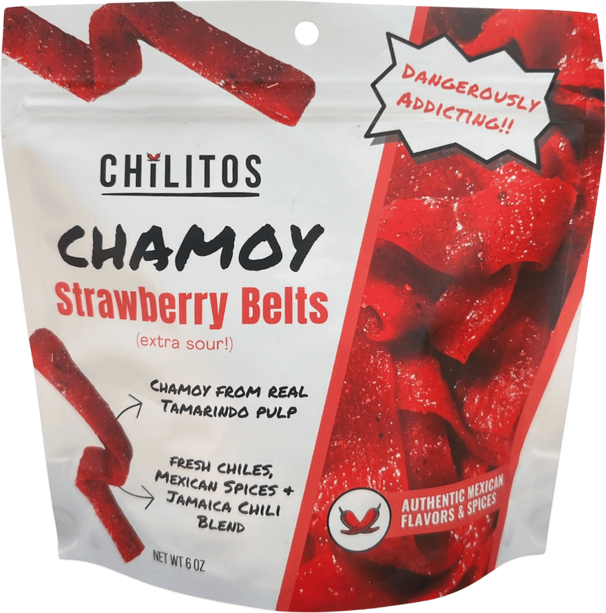 Chilitos Dulces y Chamoy Strawberry Sour Belts