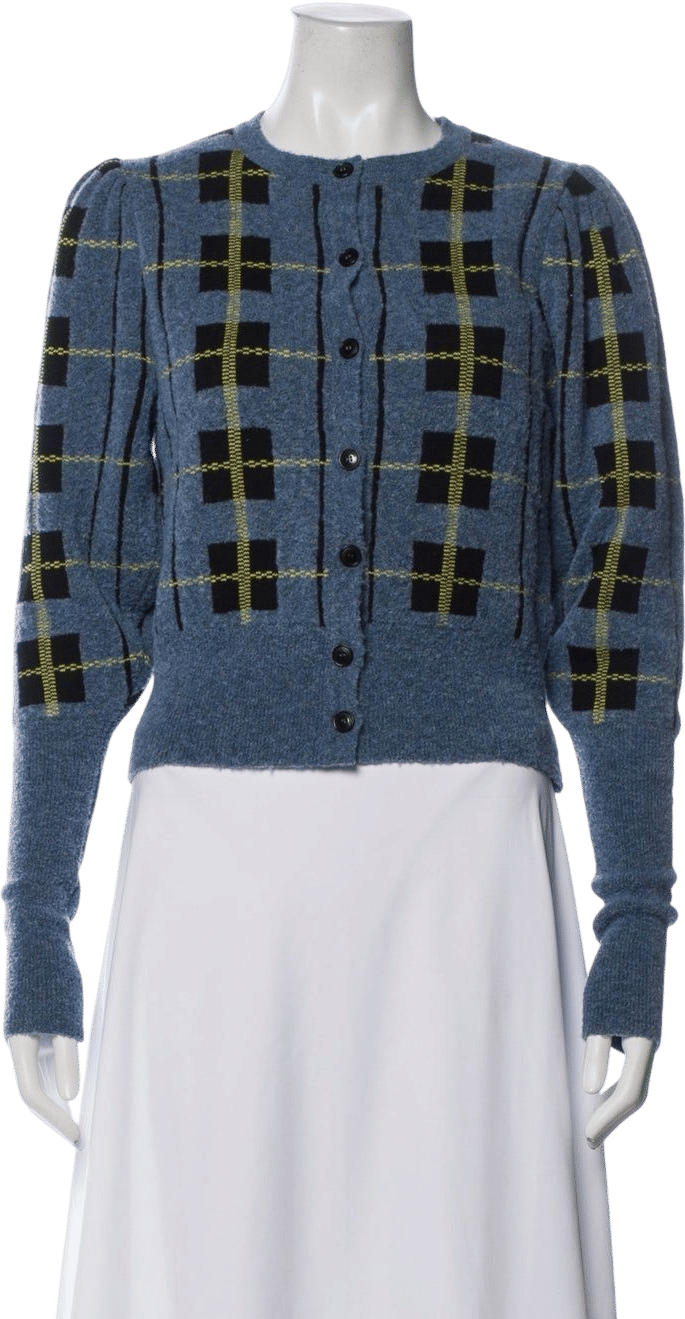 Blue Checkered Cardigan