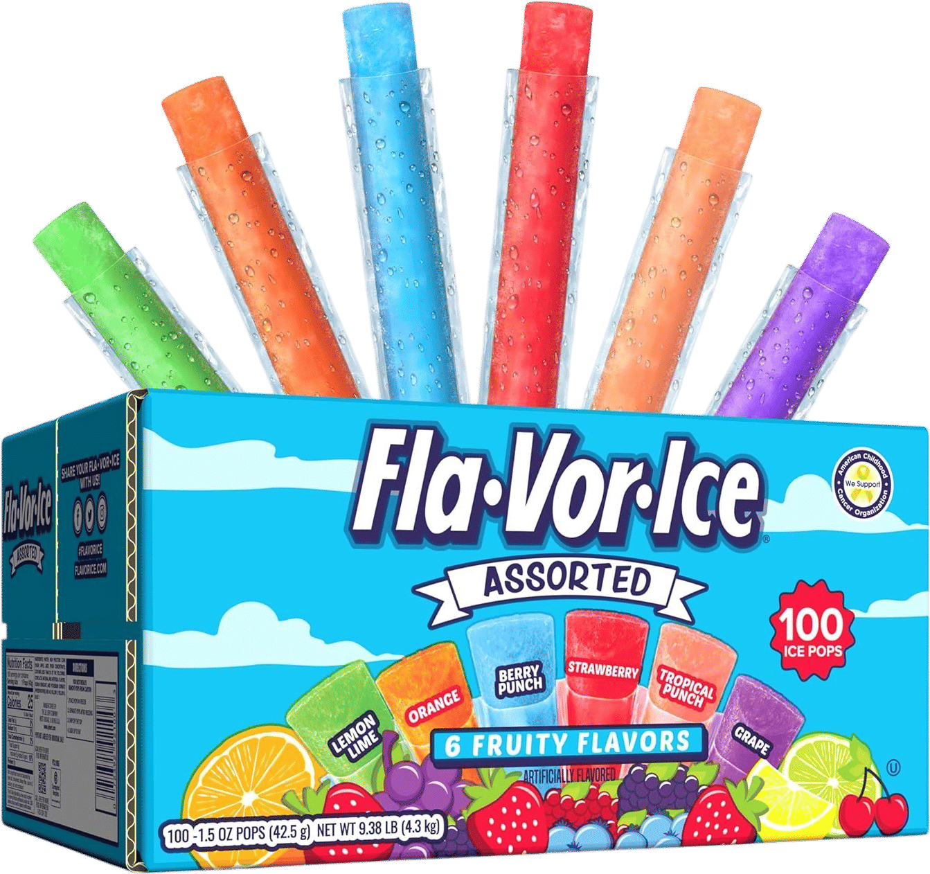 Fla-Vor-Ice Popsicle Variety Pack, 100 Count