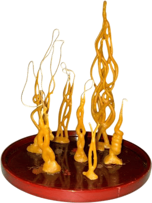 Teaching candle making to friends