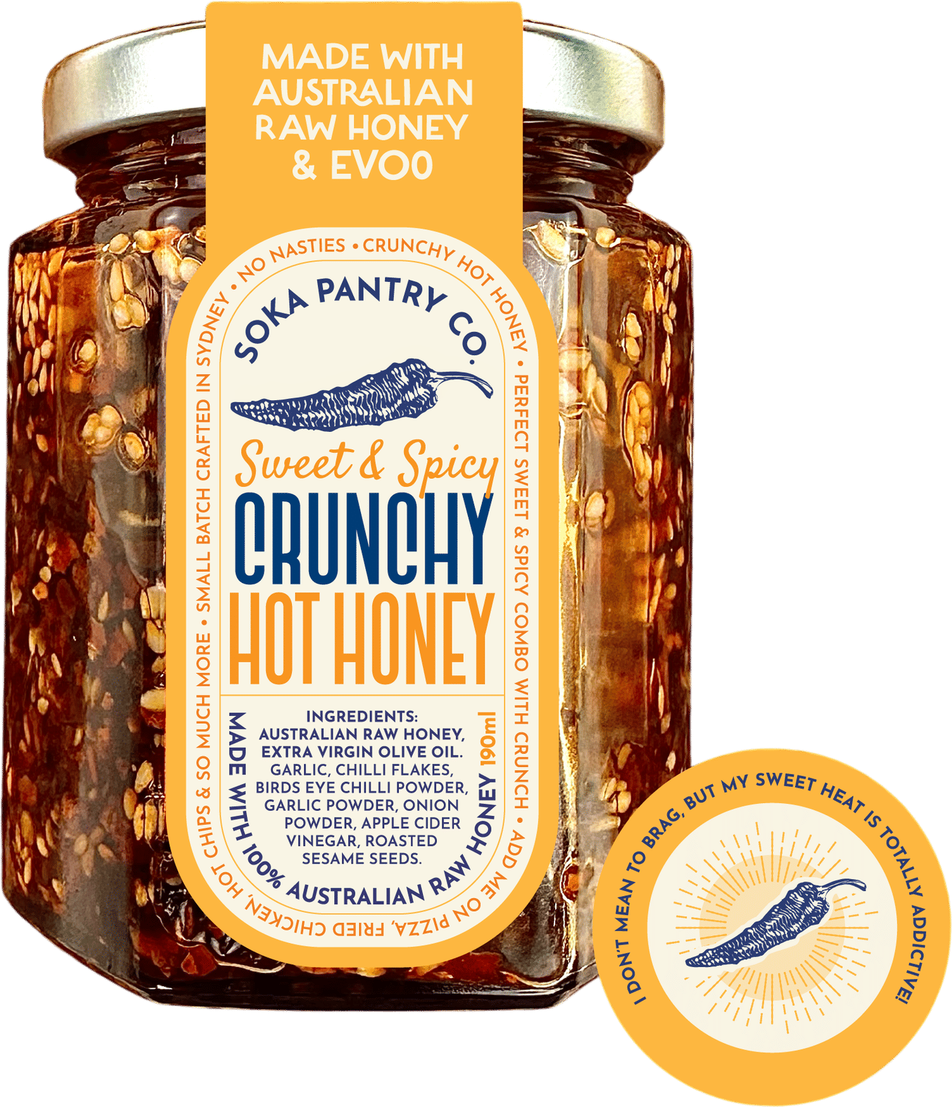 Crunchy Hot Raw Honey