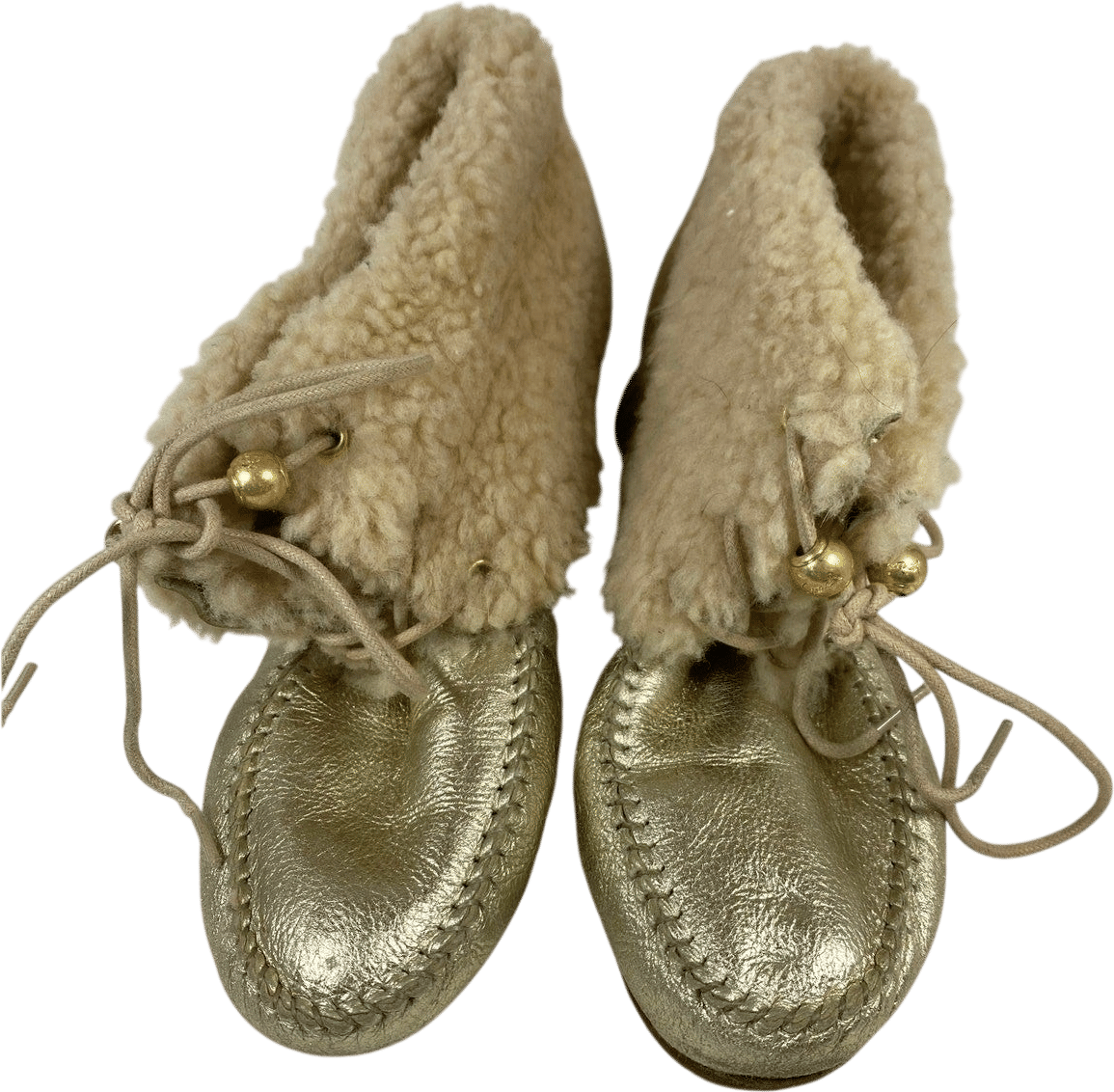Gold Metallic Fur Boots