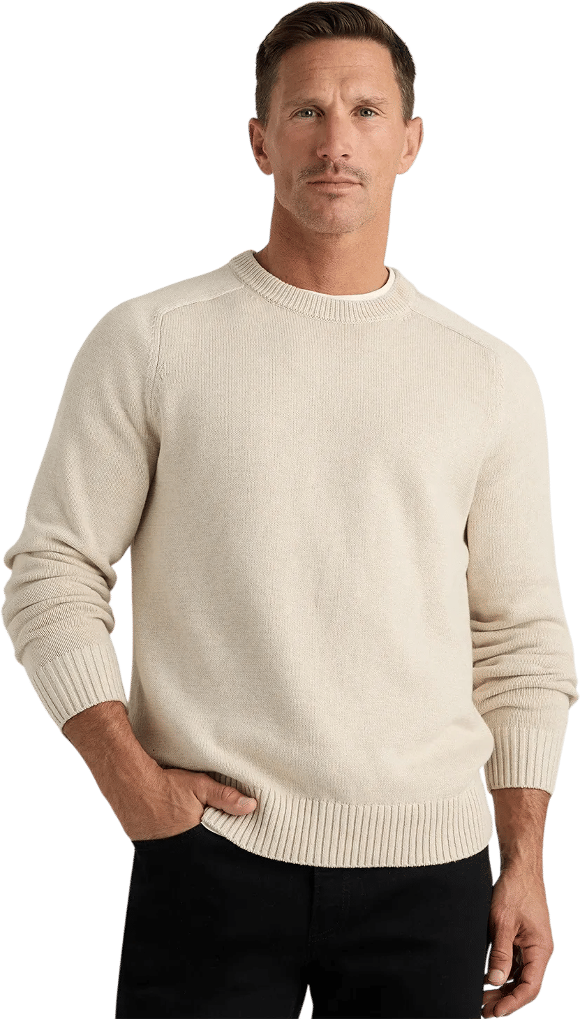 Quince 100% Organic Cotton Crewneck Sweater in Mid Heather Grey