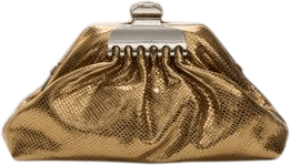 Gold Snake Leather Cloud Dumpling Bag