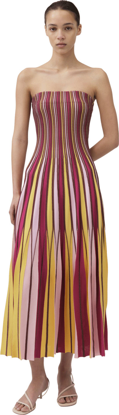 Soleil Striped Midi Dress