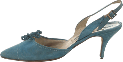 Suede Slingback Bow Pumps