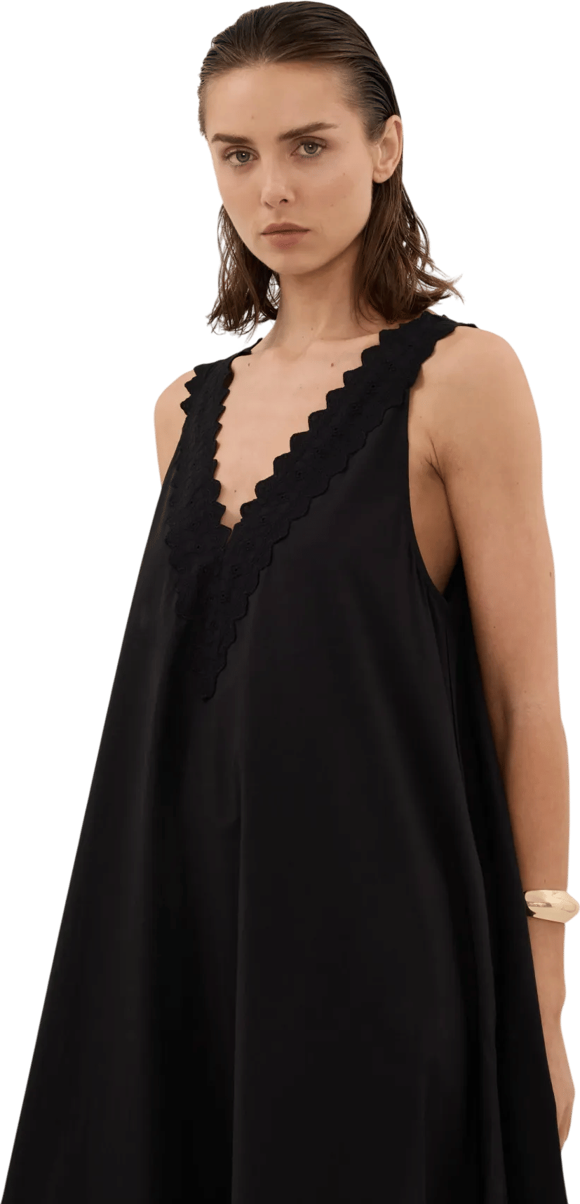 Annabel Sleeveless V Neck Midi Dress